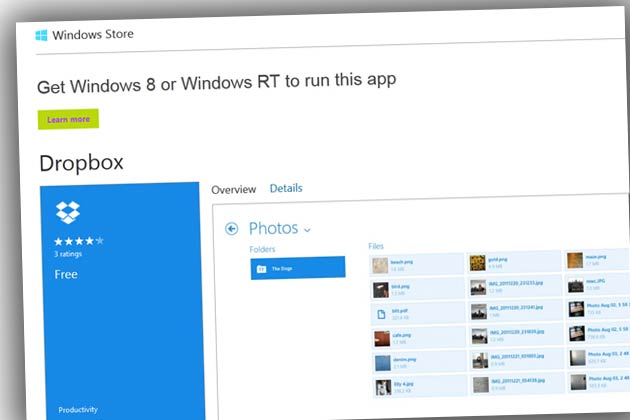 Dropbox  Windows 8  -  7