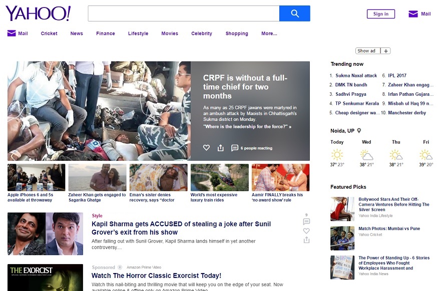 Yahoo India Homepage Gets Revamped With New Features